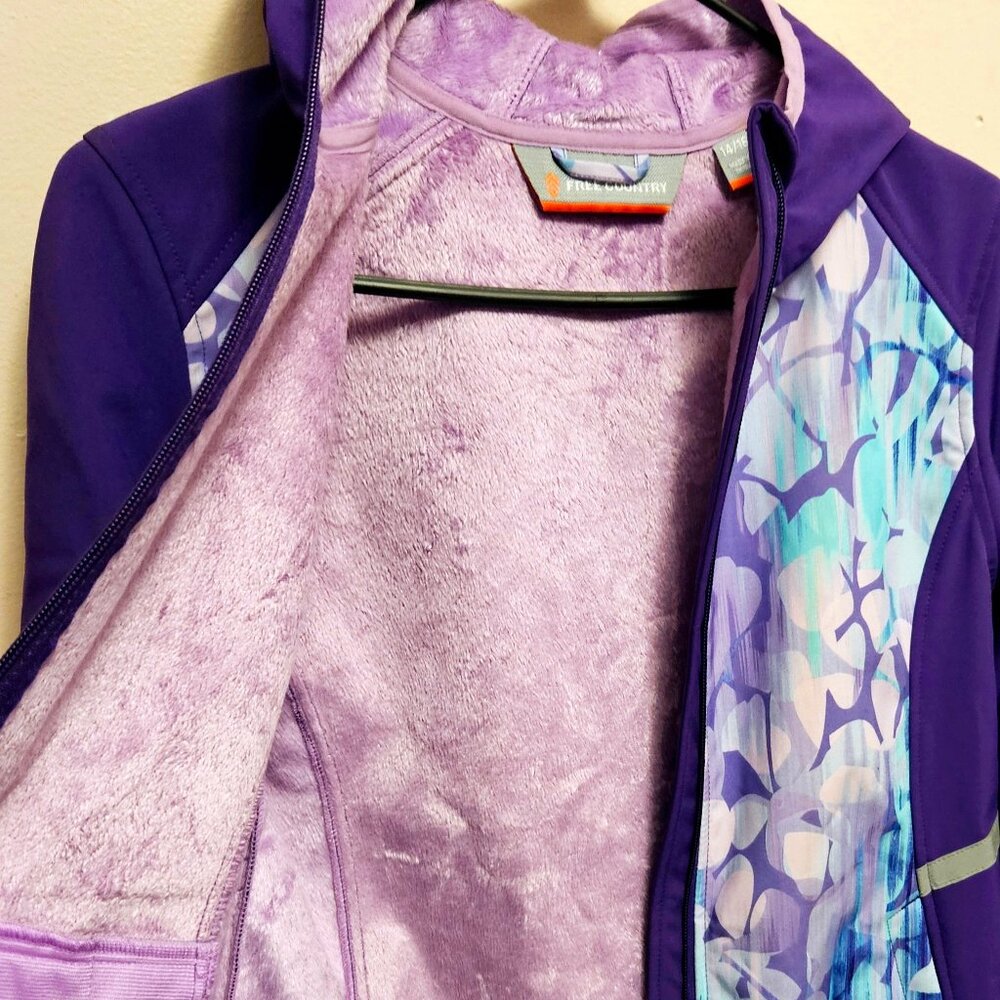 GIRLS SZ (14/16) PURPLE FREE COUNTRY WINTER JACKET - Picture 7 of 7